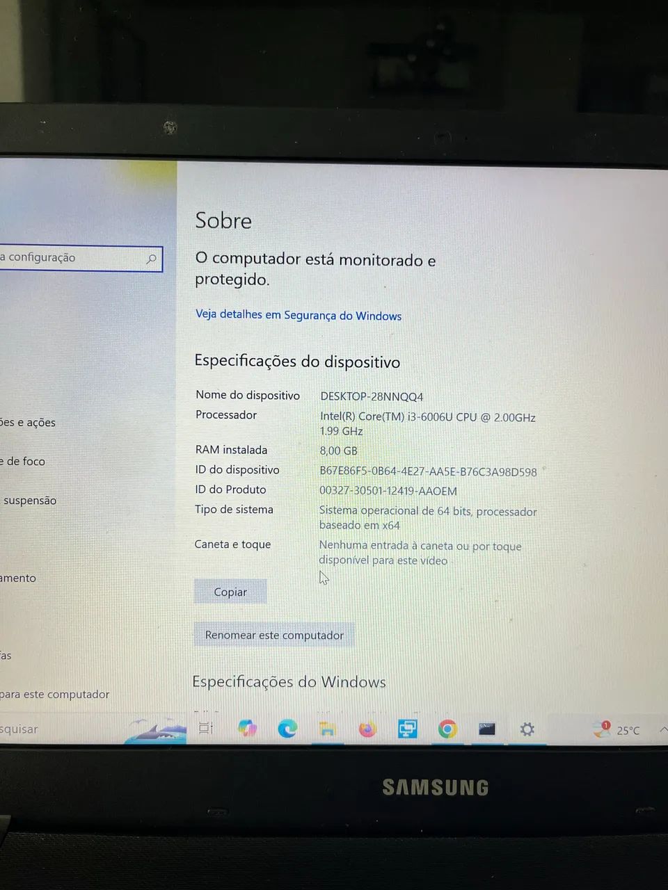 Notebook Samsung essential core i3 8gb ram ssd 128gb bateria 88% - Foto 4