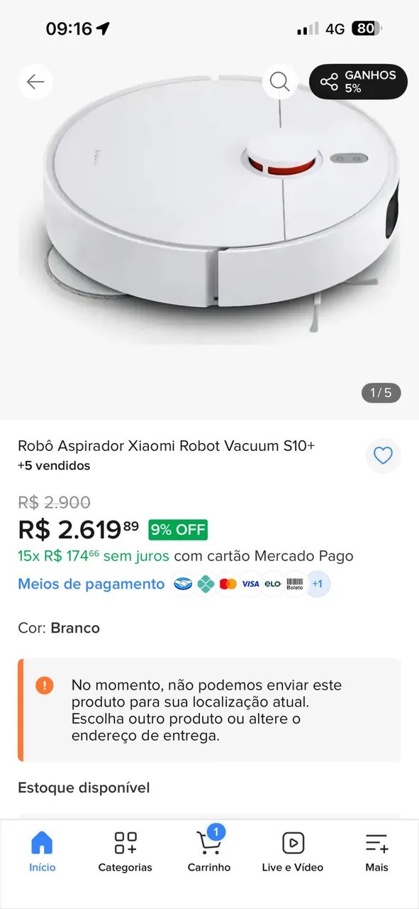 Xiaomi s10+ plus robô aspirador