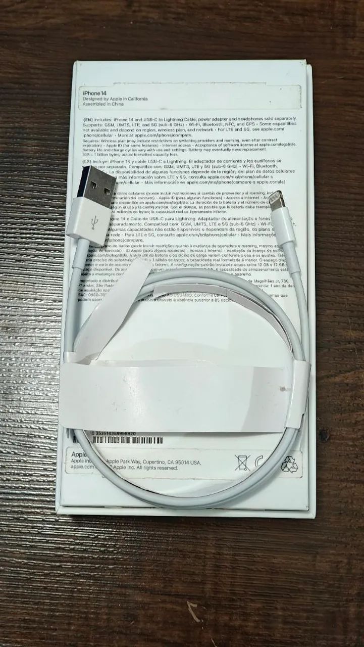 Cabo Lightning Original Apple Novo iPhone USB
