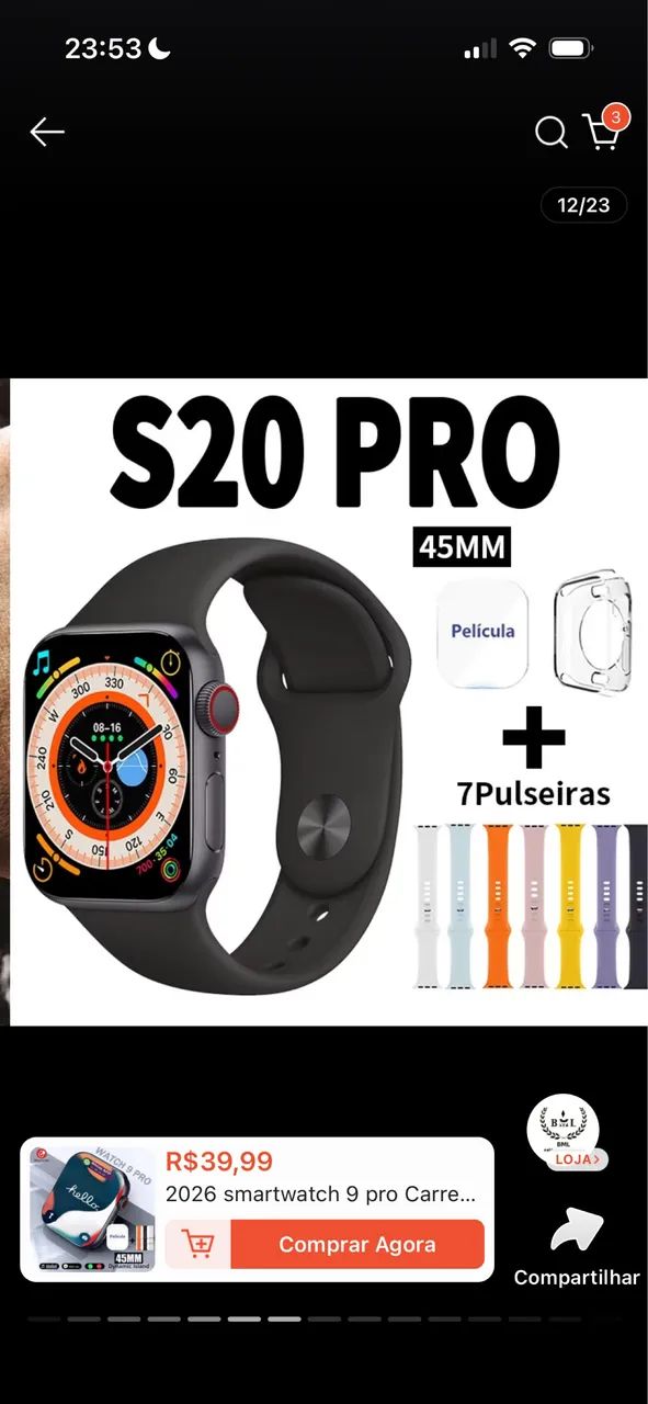 Smartwatch 9 pro S20-pro max  - Foto 3