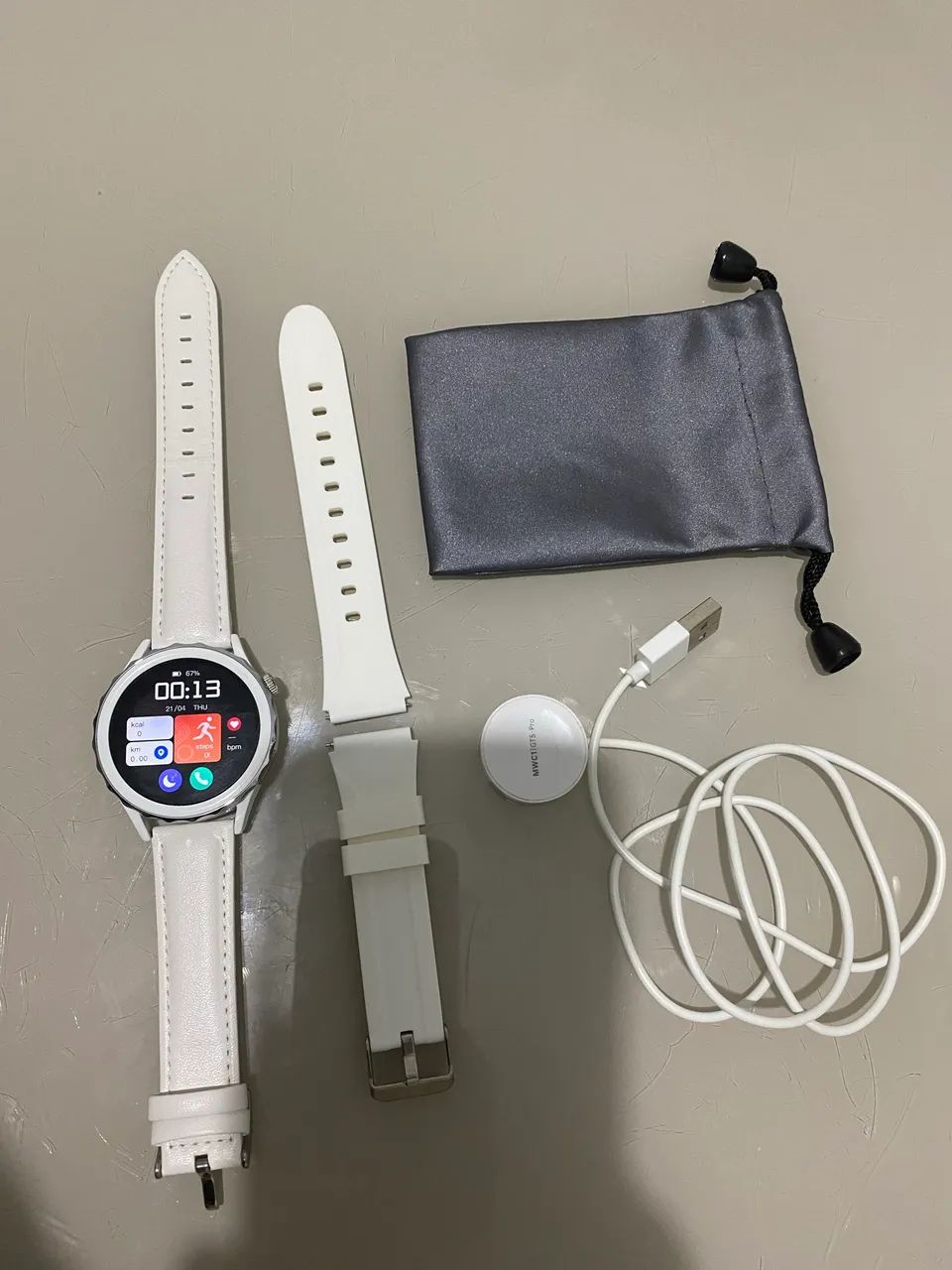 Smartwatch feminino branco - Foto 3