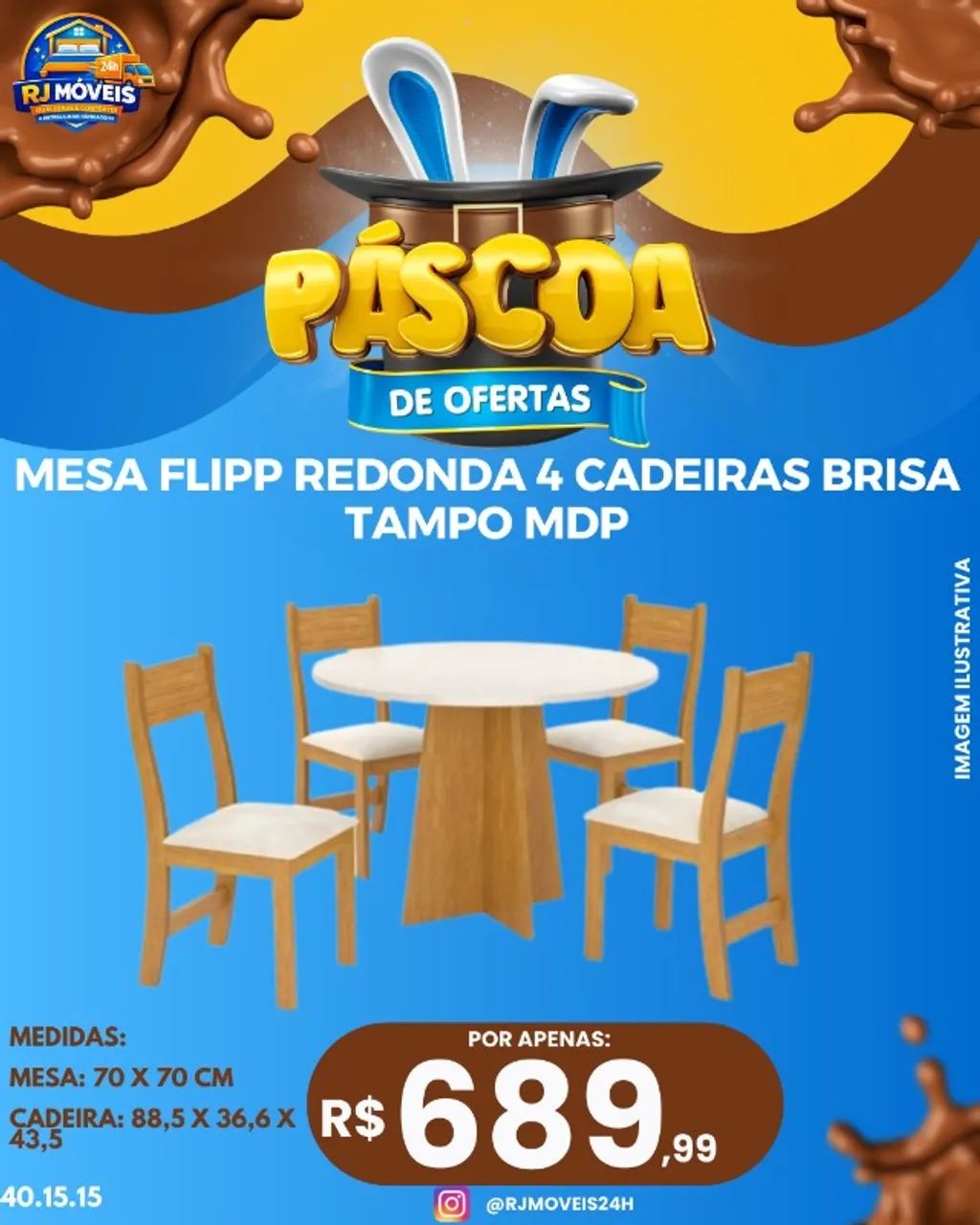Mesa redonda+4cadeiras(Pague na entrega)