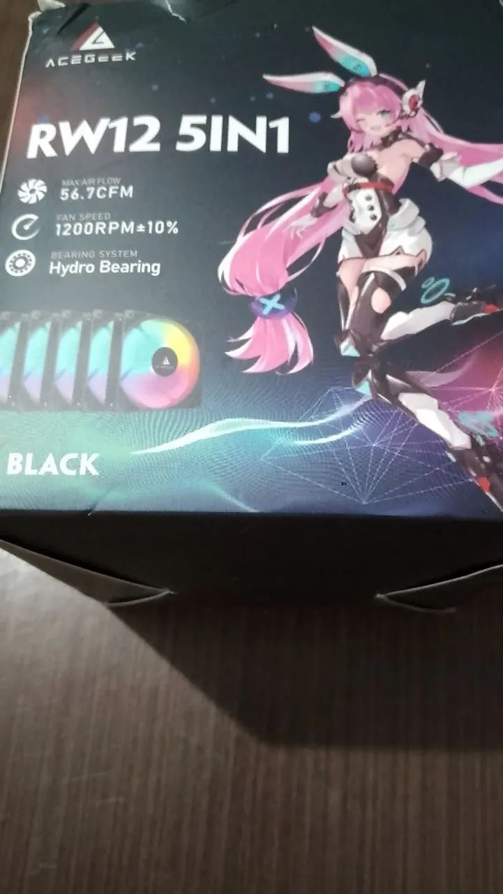 Kit com 5 fans RGB 120mm novo!!!!!!