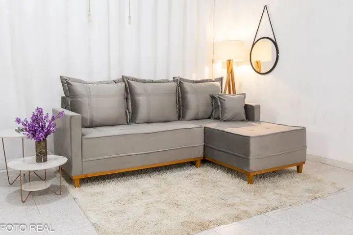 SOFÁ MILÃO COM CHAISE  2.30M MOLAS ENSACADAS. PRONTA ENTREGA. - Foto 4
