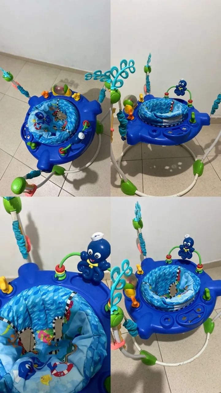 Carrinho de bebê e jump 