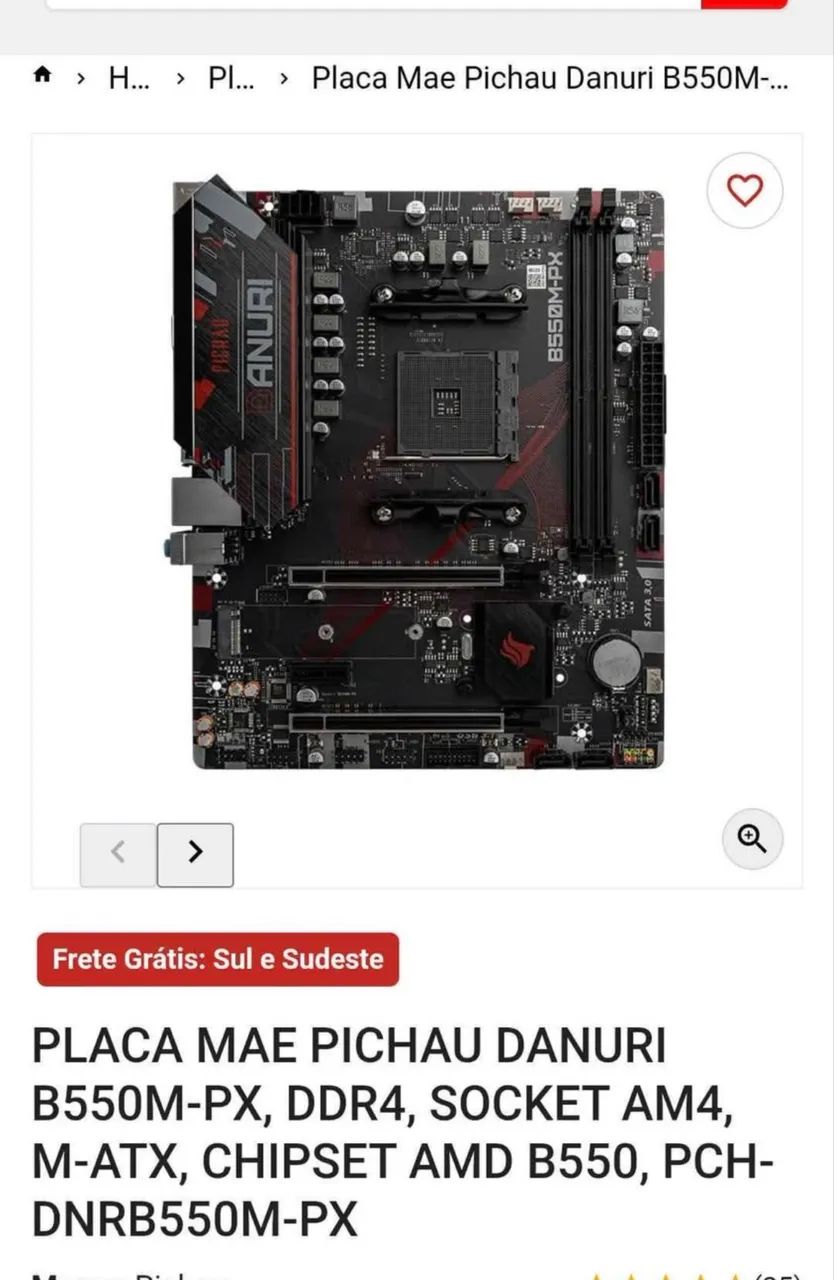 ? VENDO PLACA-MÃE PICHau DANURI B550M-PX ? - Foto 2