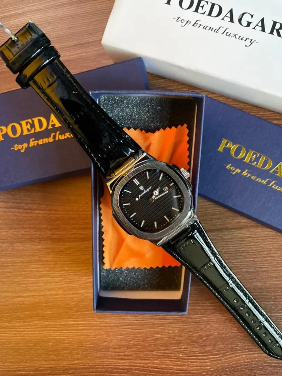 Relógio elegante Deluxe Poedagar 613 - Couro - Foto 2