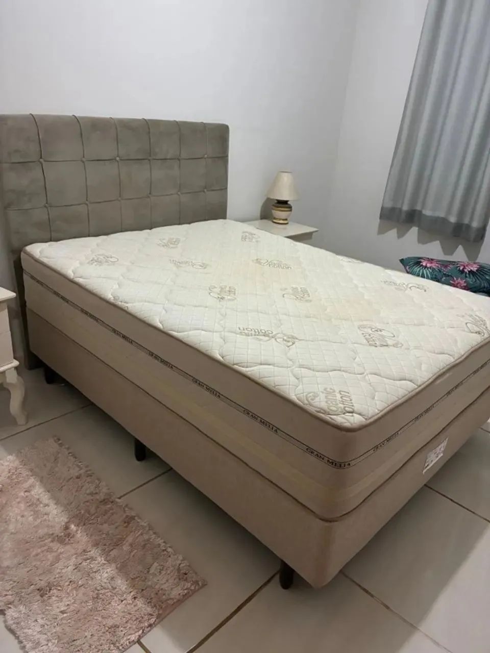 cama de casal Gran Melia (colchão de mola ensacada, box e cabeceira)