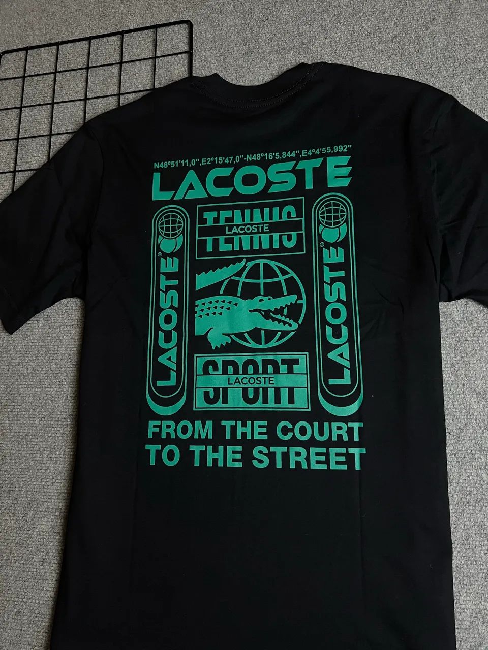 Camiseta Lacoste Sport Preta Estampada Verde - Foto 4
