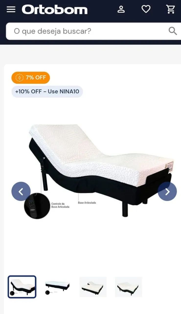 Cama articulada elétrica Ortobom  - Foto 5