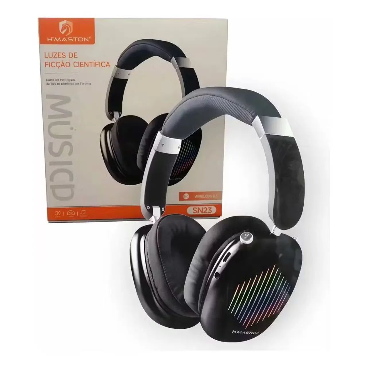 Fone bluetooth SN-23 H'maston com led - Foto 2
