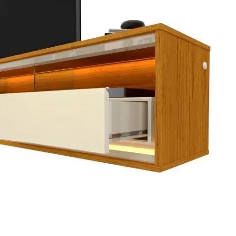 Rack com Painel para TV até 90 Polegadas LED 3 Gavetas Nobre Clean 100% MDF  - Foto 5