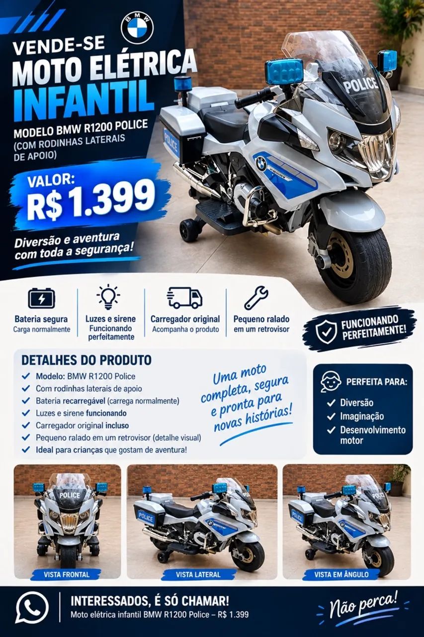 Moto elétrica infantil  - Foto 4