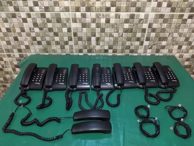 Lote com 6 Telefones Fixos com Fio Intelbras Pleno Usados e em Ótimo Estado - Oportunidade