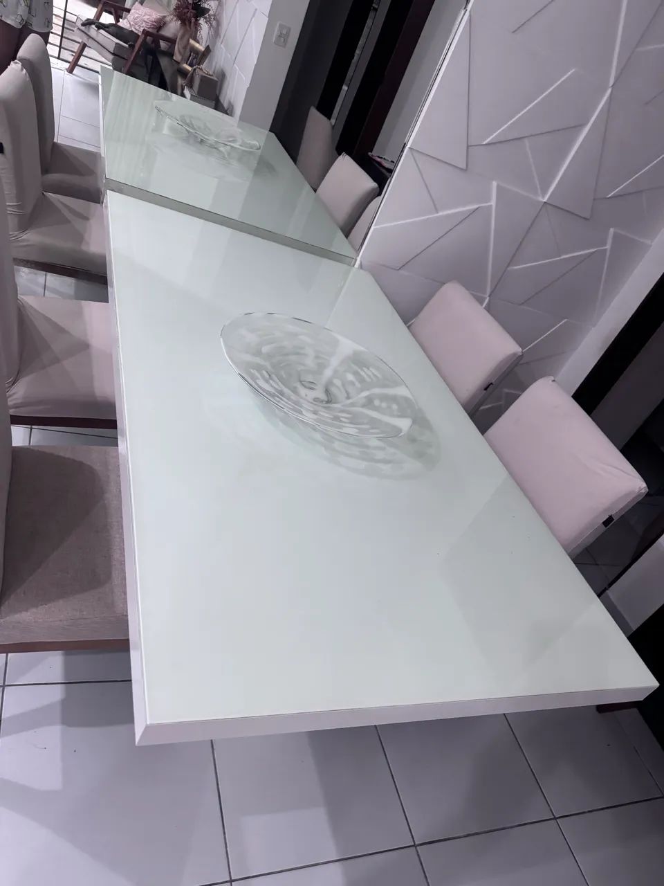 Conjunto mesa e cadeiras  laca branca  - Foto 4