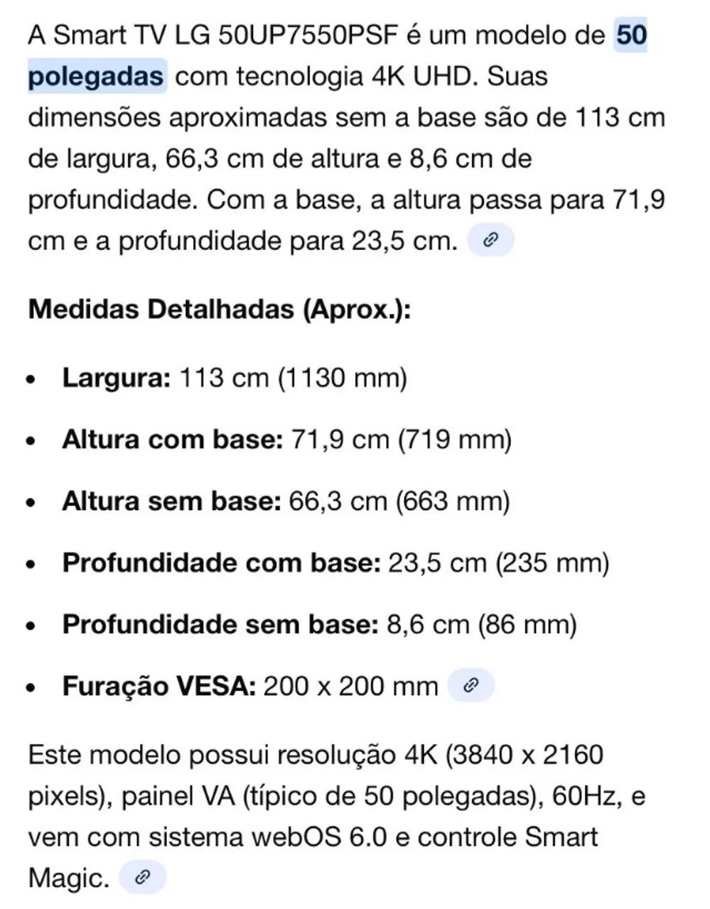 TV LG 50 POLEGADAS 4K UHD