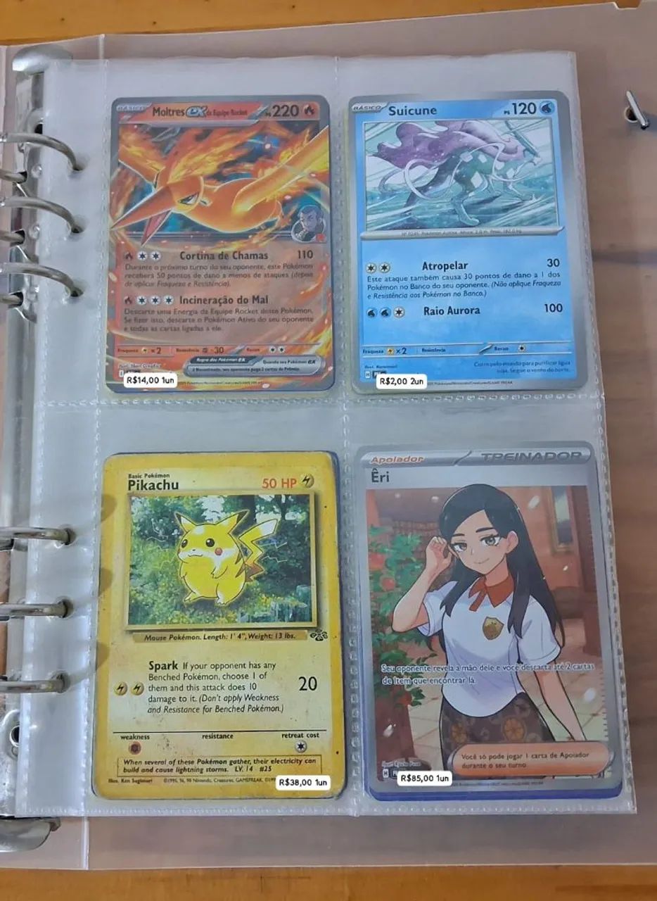 Cartas pokemon (antigas e atuais)