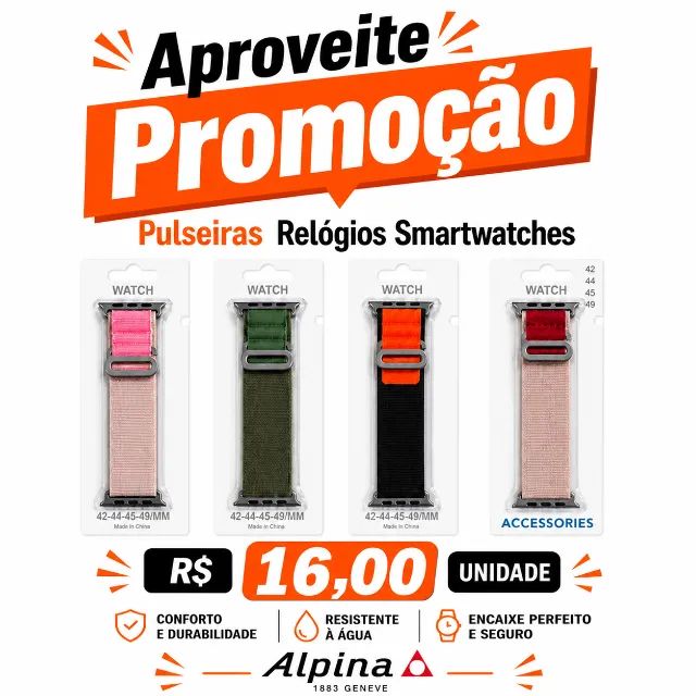 Pulseiras Smartwatch 42mm 44mm 45mm 49mm | Nylon, Silicone e Couro  - Foto 2