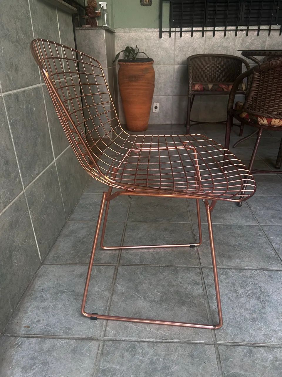 Cadeira Bertoia Aramada Dourada Tok Stok - Foto 4