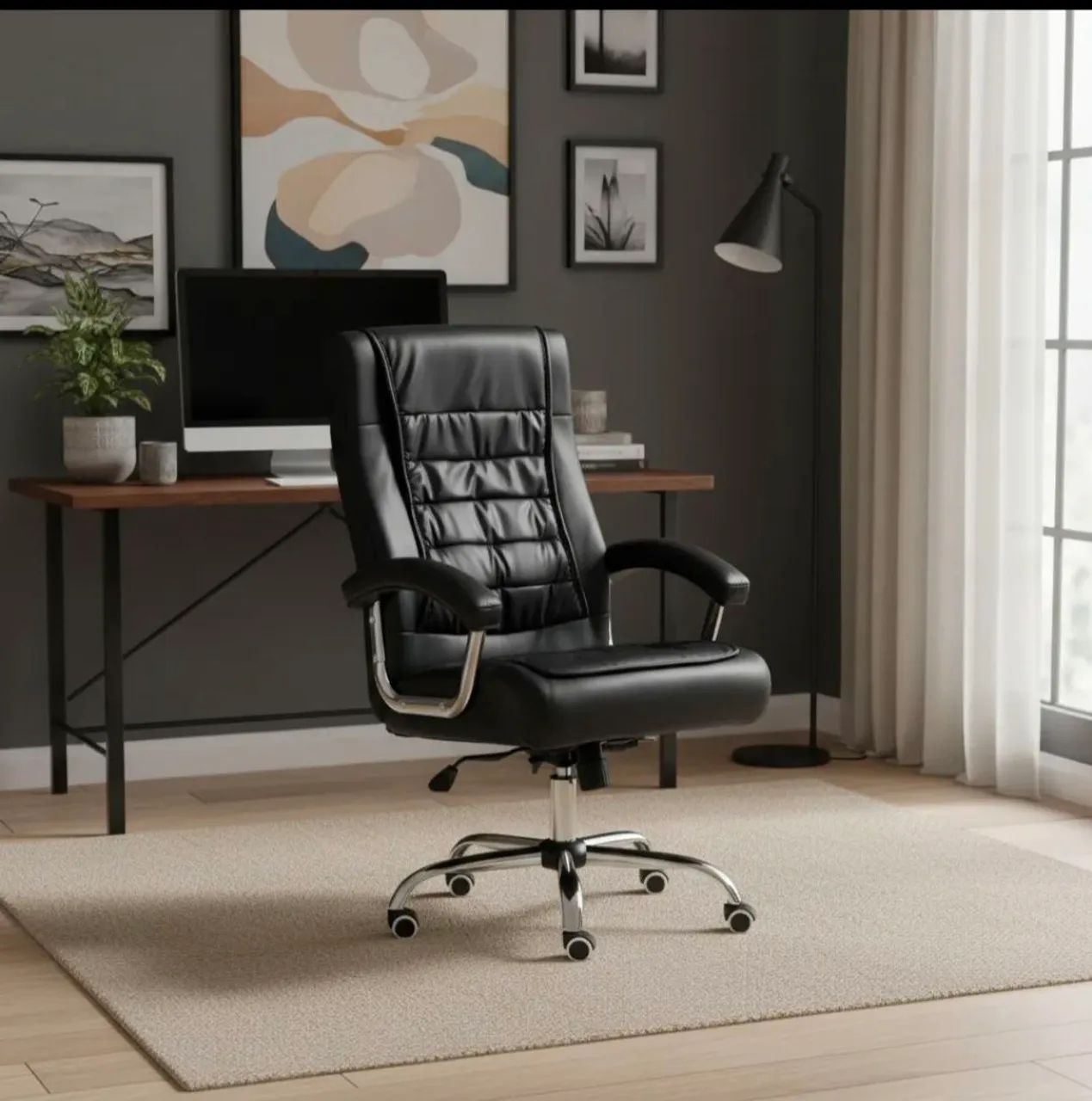 Cadeira De Escritório Giratória Molas Duoffice Dallas Du560 Preto