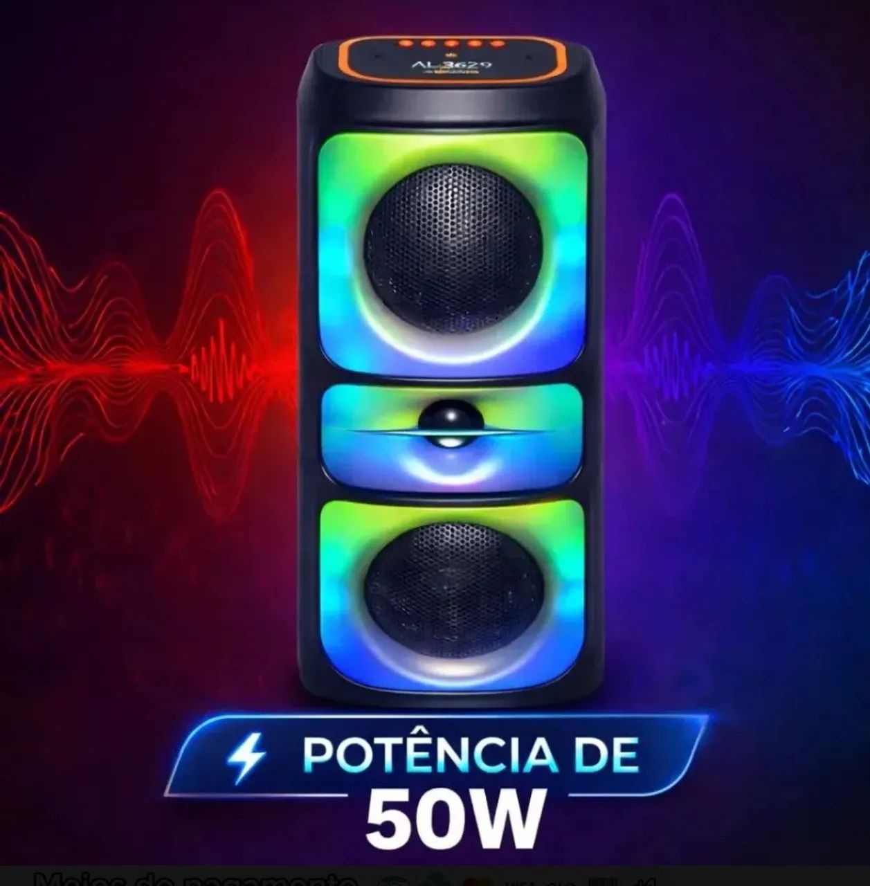 CAIXA DE SOM COM LED - Foto 5
