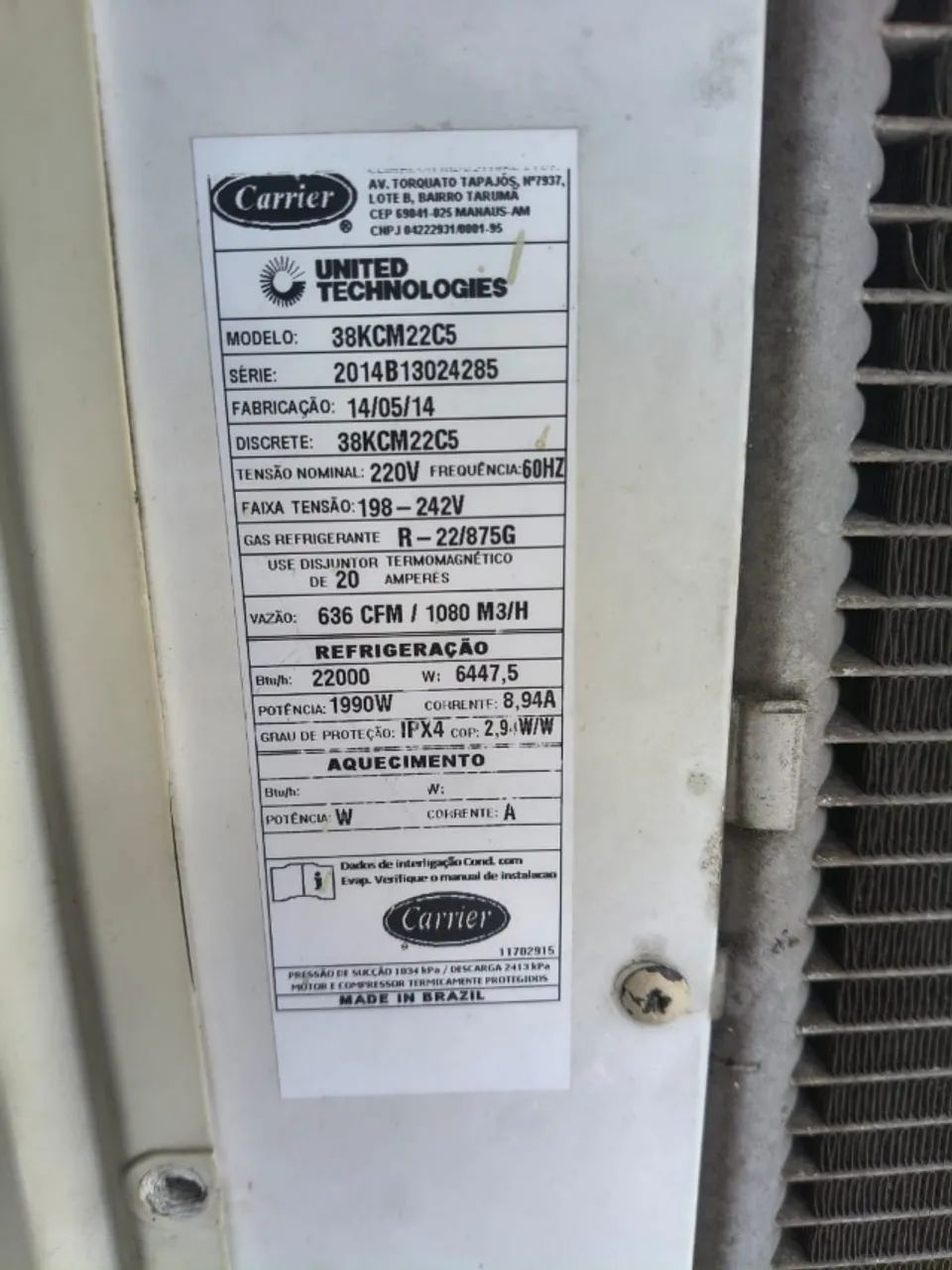 Ar condicionado Midea split 22000 BTUs ( com defeito) - Foto 2