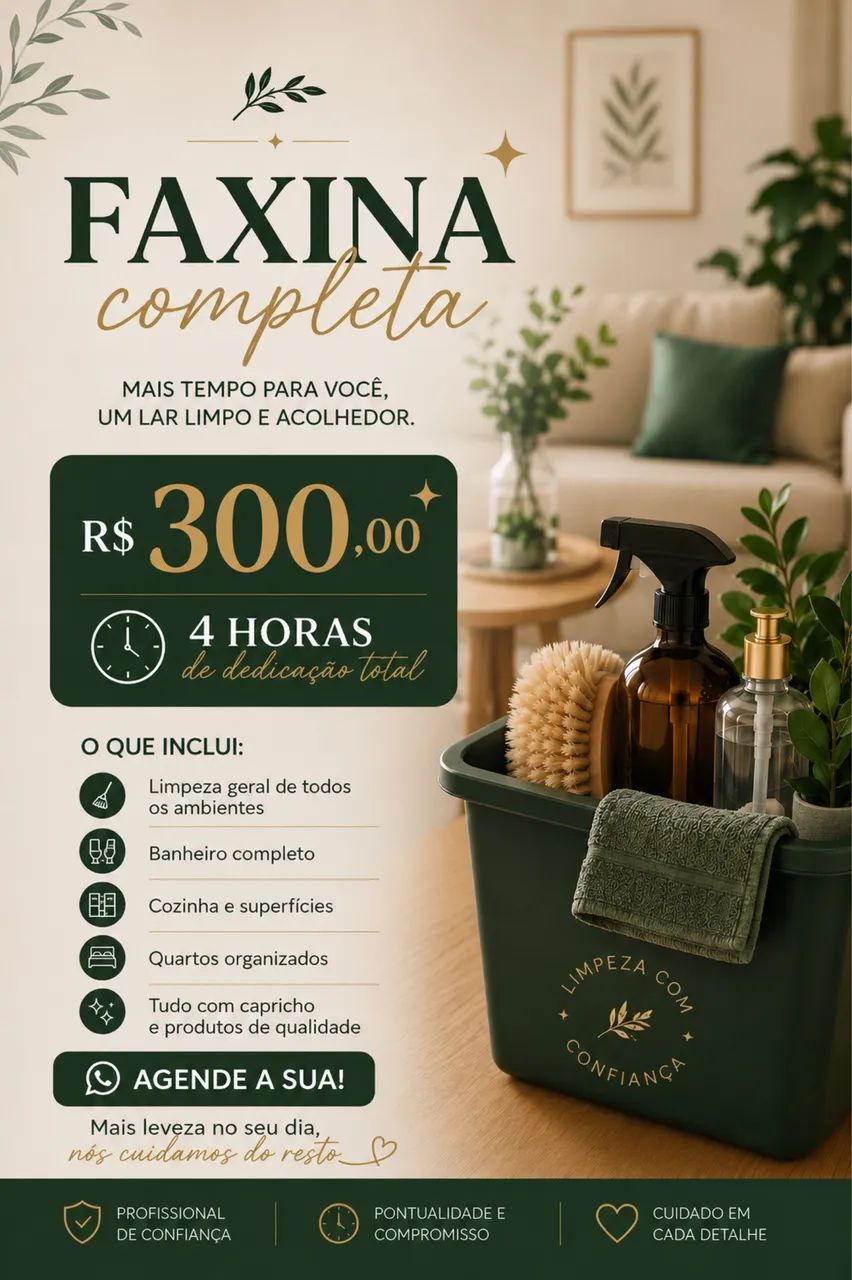 Faxina e Personal chef 