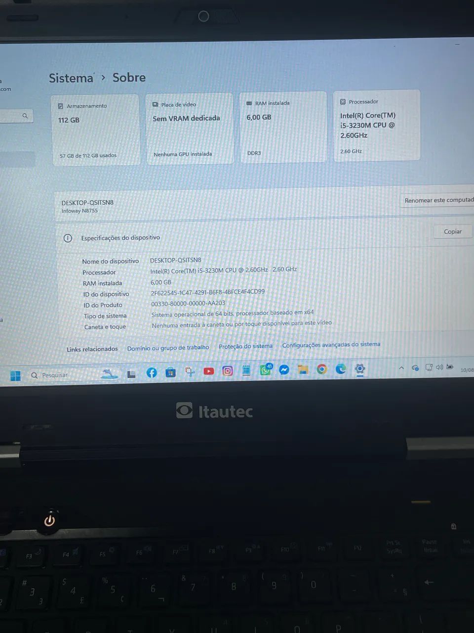 Notebook para escritório com teclado Gamer e base - Foto 4
