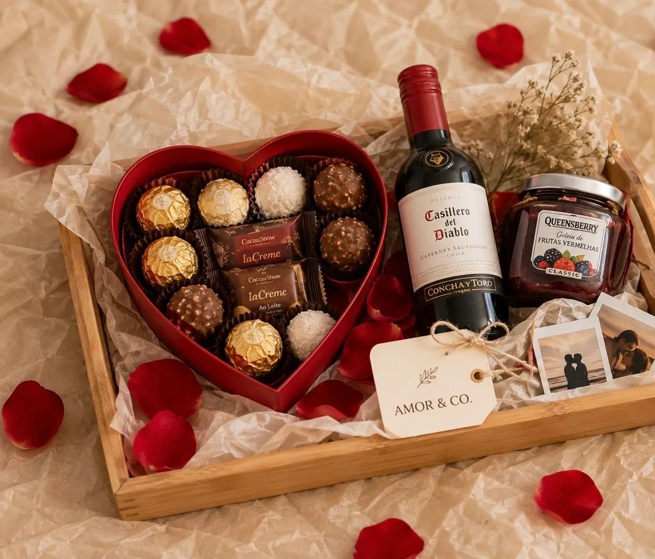 Box Romântico com Vinho - Foto 3