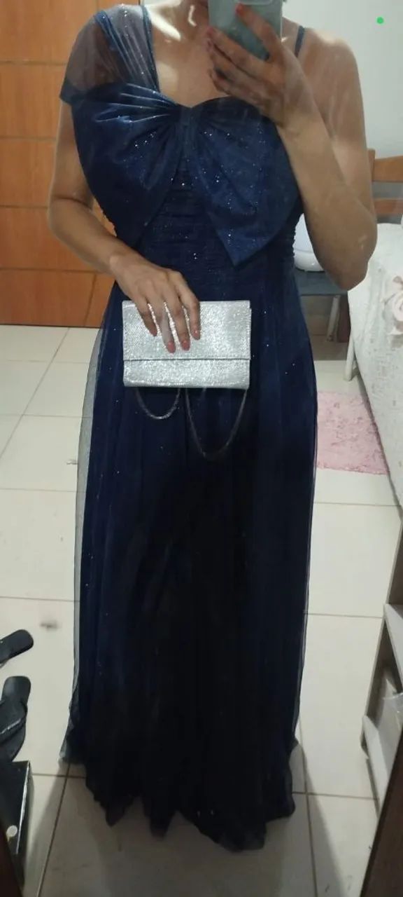 VESTIDO DE FESTA AZUL - Foto 2