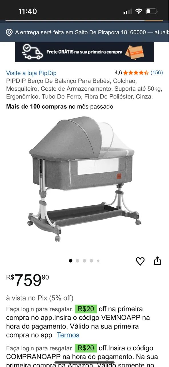 Berço Acoplado até 50kg - Foto 3