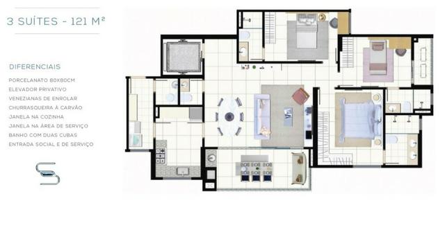 Ap 3 suítes 121m² no melhor do Bueno a melhor planta da região Só 599 mil - Foto 5