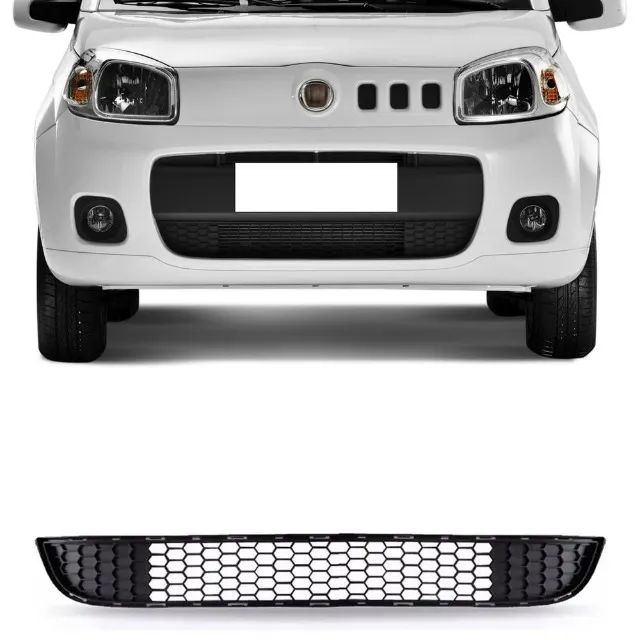 Grade Parachoque Fiat Uno Novo 2011 à 2014 - Central Preto - Fipparts