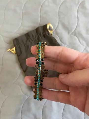 Pulseira dourada com pedras Cláudia Arbex  - Foto 3