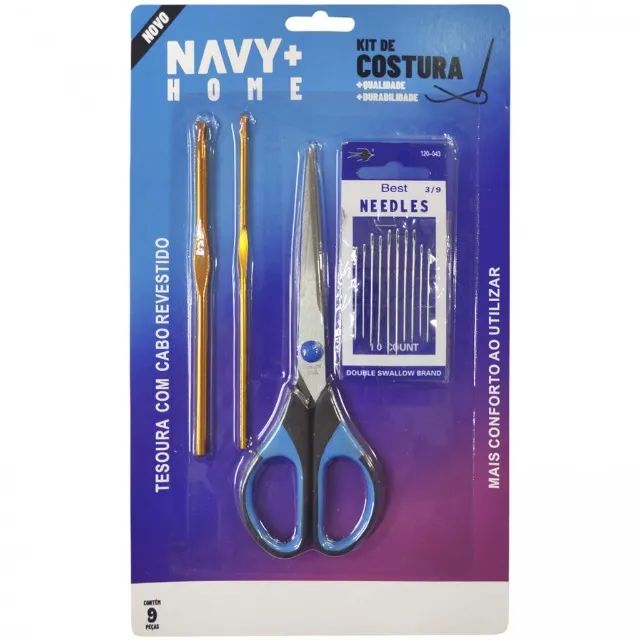 Kit Costura Croche Navy 9pçs