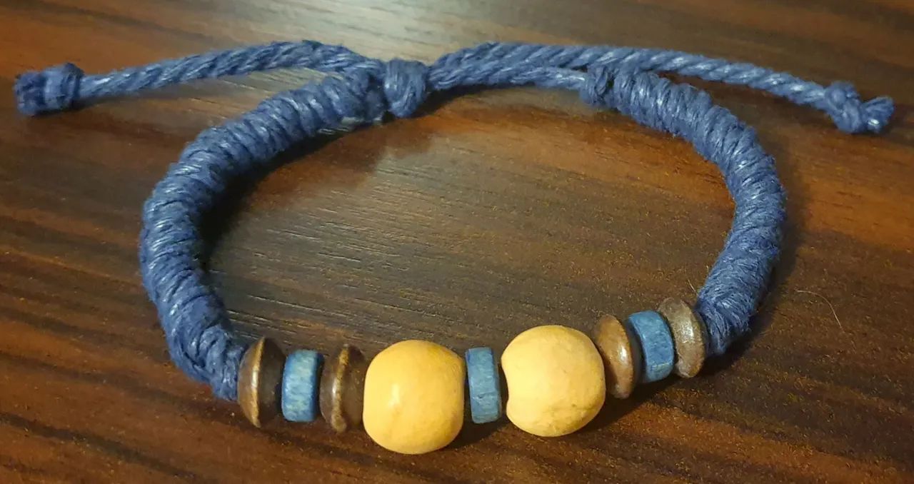 Pulseira Masculina em Cordão e Madeira - Foto 5
