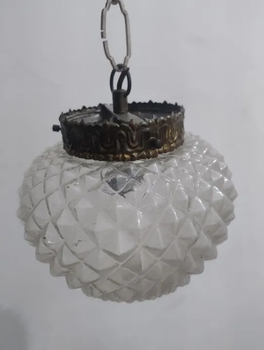 Lindo lustre vidro Abacaxi / Granada / Pinha  - usado 