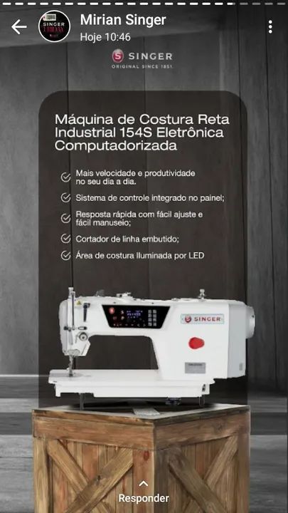 Máquina de Costura Industrial Singer - Foto 3
