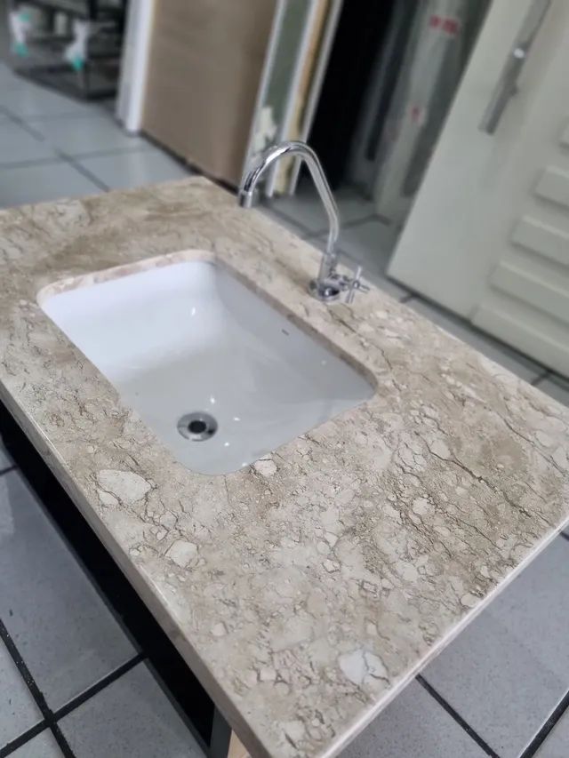 Pia de mármore completa cor Nude  - Foto 6