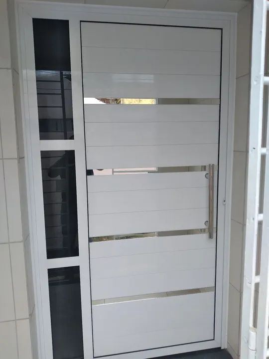 Porta de alumínio branco Linha 25 - Foto 3