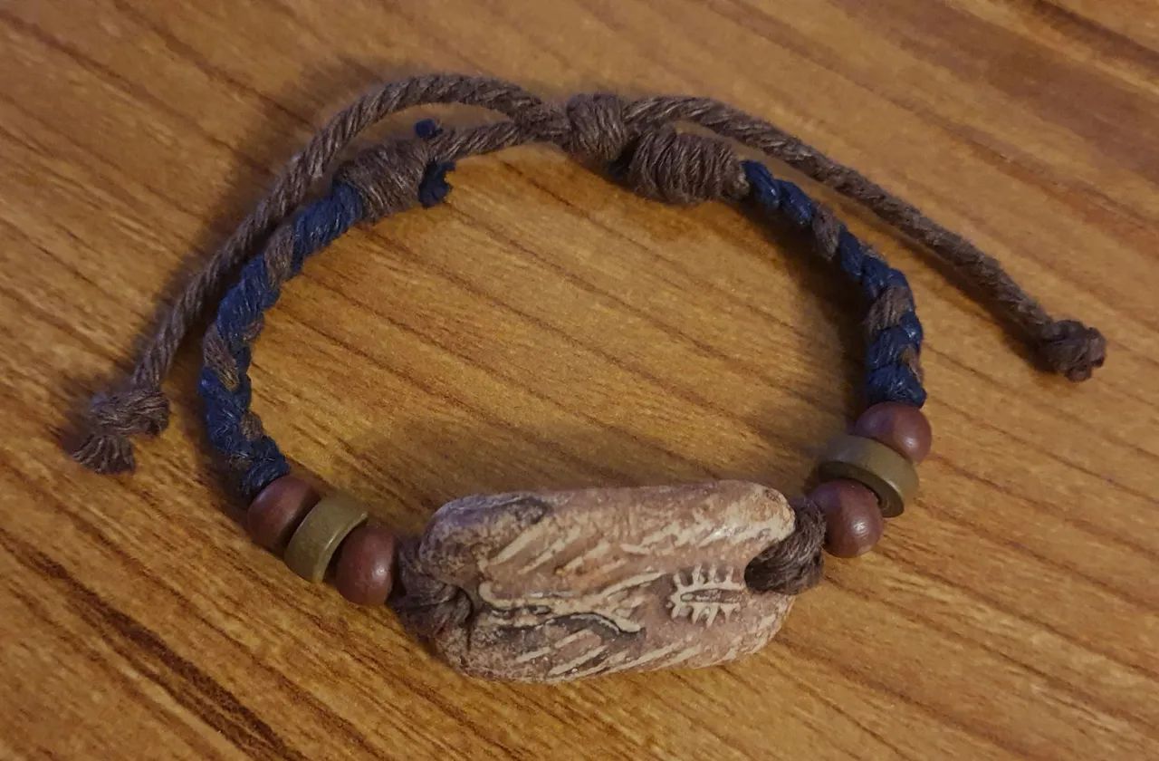 Pulseira Masculina em Cordão e Madeira - Foto 4