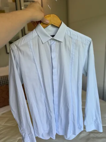 Camisa Azul Zara tam M recortes
