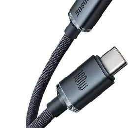 Cabo USB Baseus Tipo-C para Tipo-C, PD, Carregamento Rápido, 100W, Crystal Shine 12x 4,66 - Foto 3