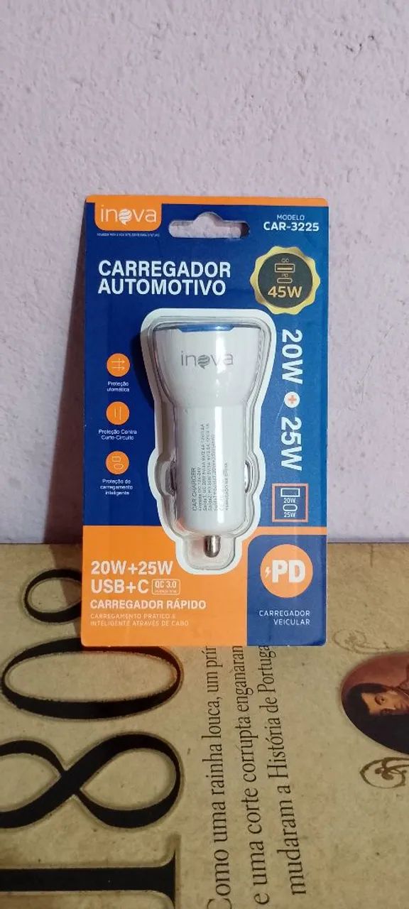 Carregador Automotivo 45W USB-C e QC 3.0 - Foto 2