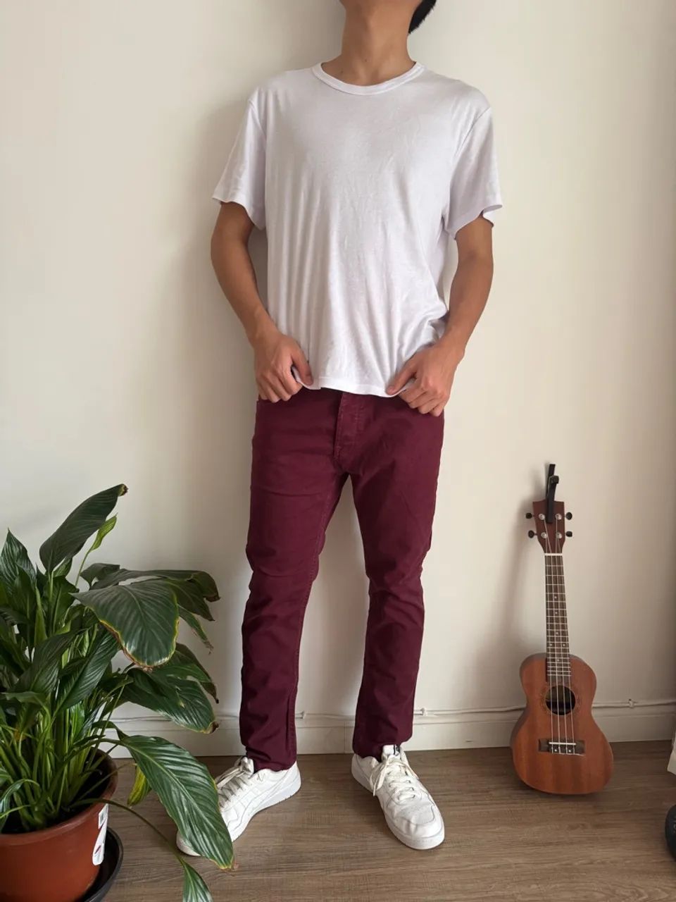 Calça Jeans Vinho Masculina - Foto 2