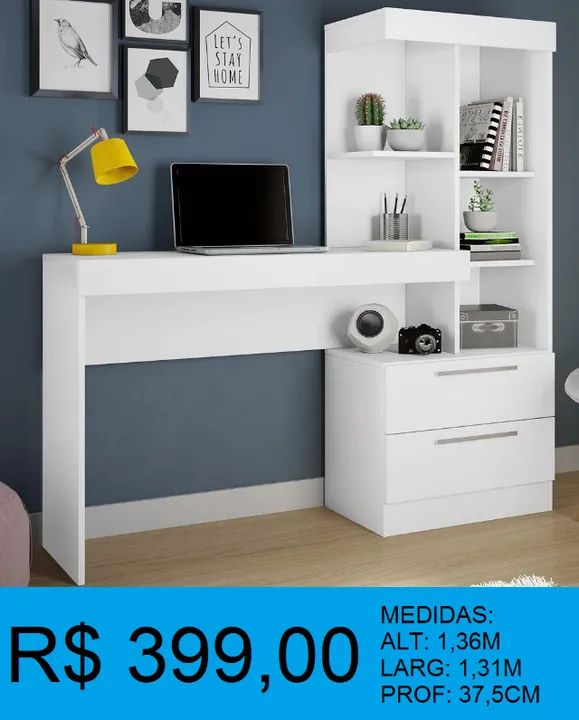 Escrivaninha com prateleira - Entrega e montagem  - Foto 2