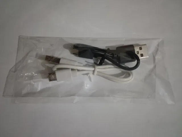 Kit 2 cabo micro USB 30 cm branco e 20 cm preto