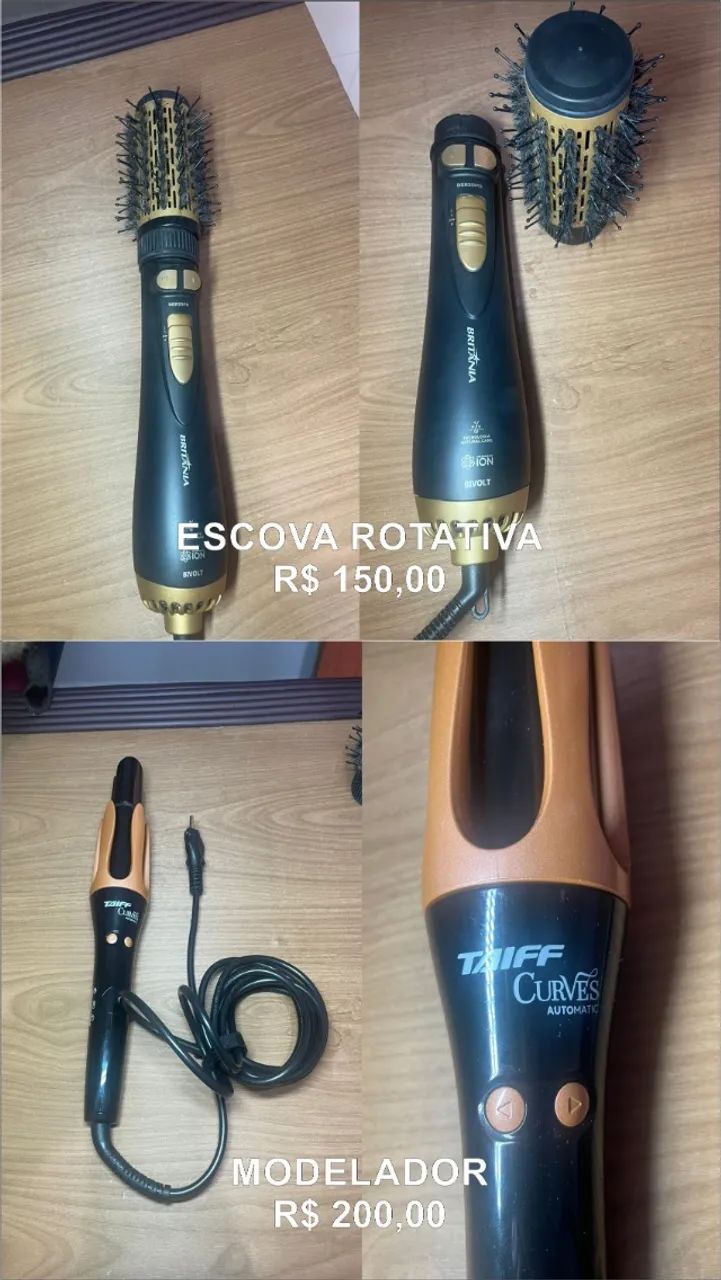 Escova rotativa e modelador de cabelo