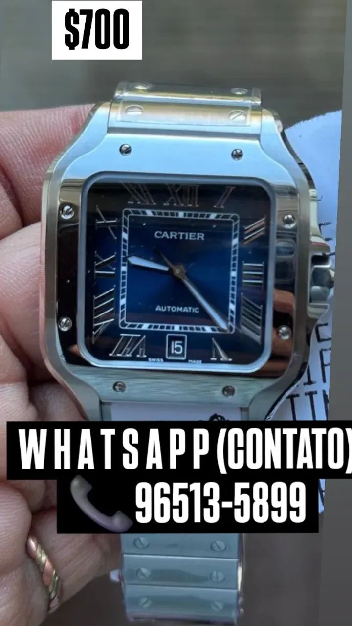 Relógio CARTIER SANTOS AUTOMÁTIC MOSTRADOR AZUL - Foto 2