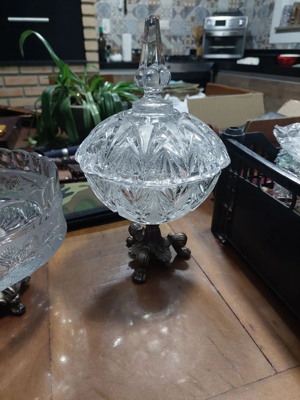 2 peças de cristal grosso e pesado raridade 